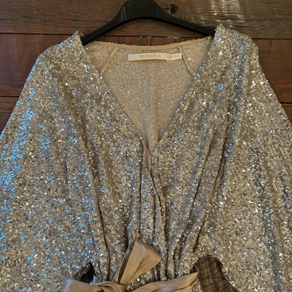 Gold Sequin Dress with Light Gold Belt - Picture 3 of 8